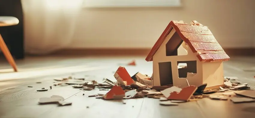 broken house model - representing collapse damage