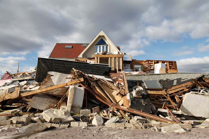destroyed house in hurricane