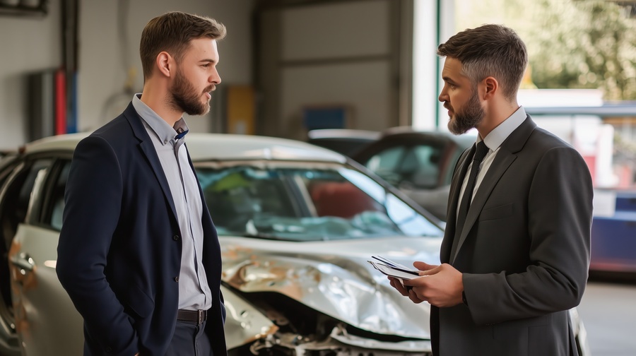Public insurance adjuster meeting his client