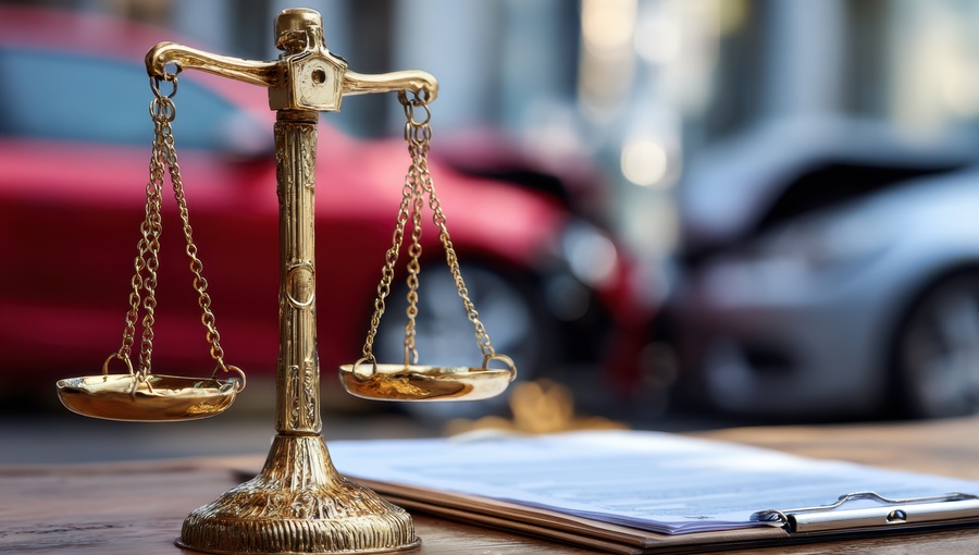 Public adjuster office table and insurance claims papers