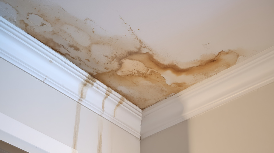 roof leak damage in a home