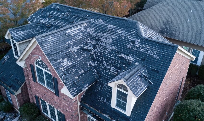 Roof with hail damage