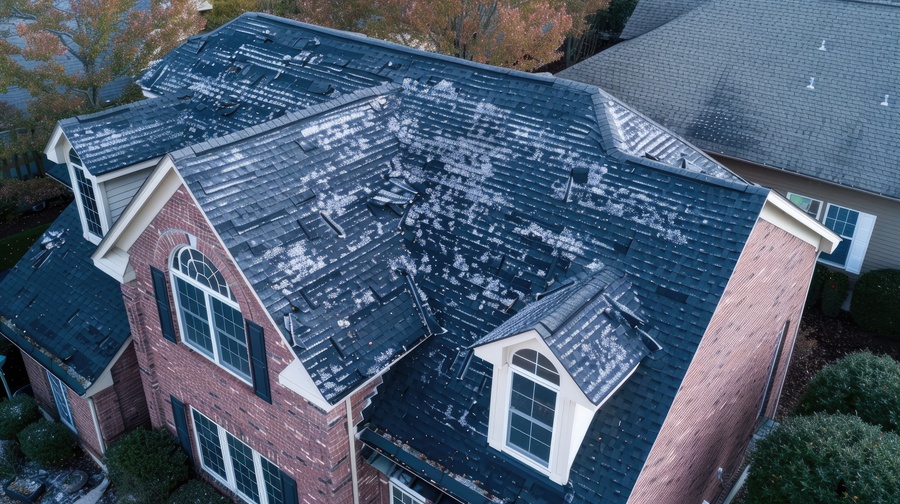 Roof with hail damage