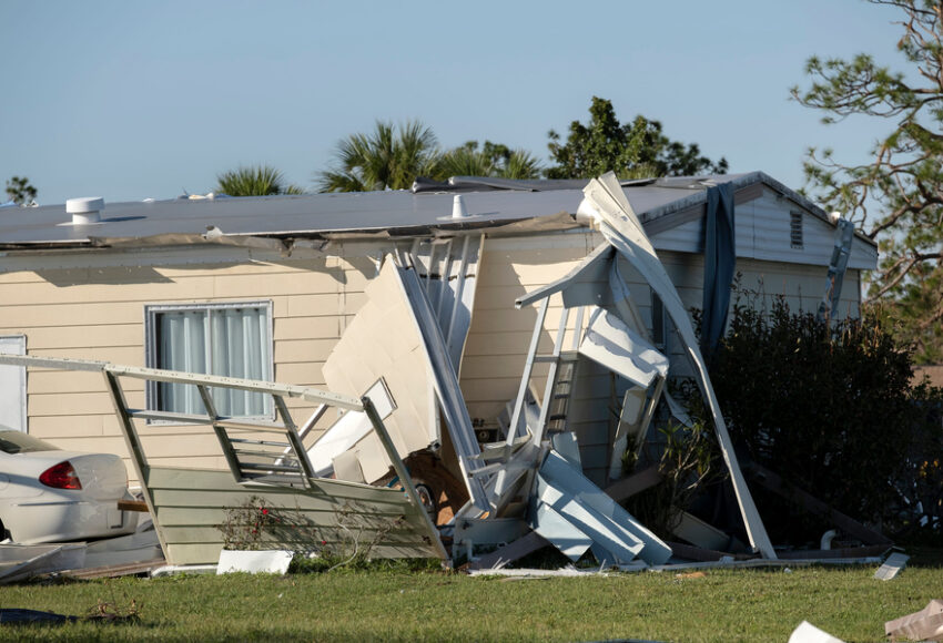 hurricane damaged home